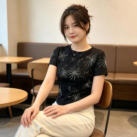 BY18754# 夏季新款美式辣妹正肩圆领烫钻短袖女收腰时尚百搭爆款上衣潮 服裝批發女裝批發服飾貨源