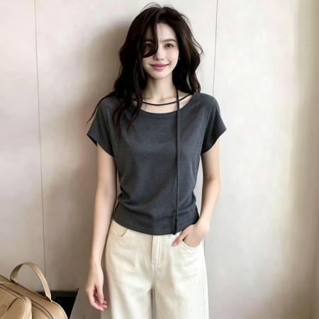 BY18797# 夏季新款波西米亚风蝙蝠袖遮肉挂脖褶皱短袖上衣女 服裝批發女裝批發服飾貨源