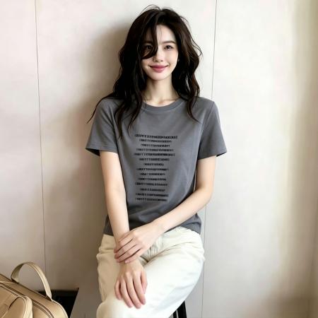 BY18805# 夏季新款字母印花通勤ins韩版绝美短袖T恤上衣女 服裝批發女裝批發服飾貨源
