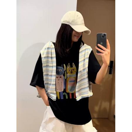 BY18856# 棉春夏装短袖T恤女韩版印花 服裝批發女裝批發服飾貨源