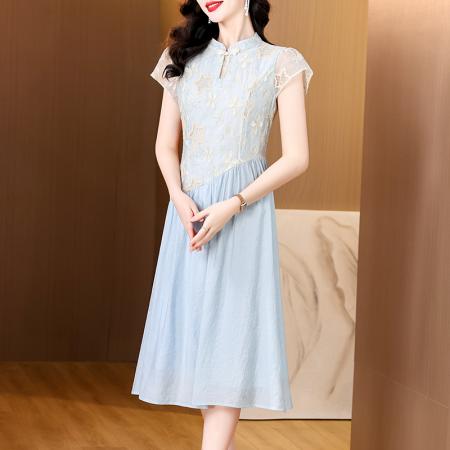 BY18871# 新中式国风改良旗袍连衣裙新款女夏今年流行爆款高端修身 服裝批發女裝批發服飾貨源