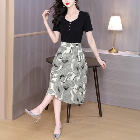 BY18886# 黑色连衣裙女夏季新款女装流行收腰显瘦高级感 服裝批發女裝批發服飾貨源