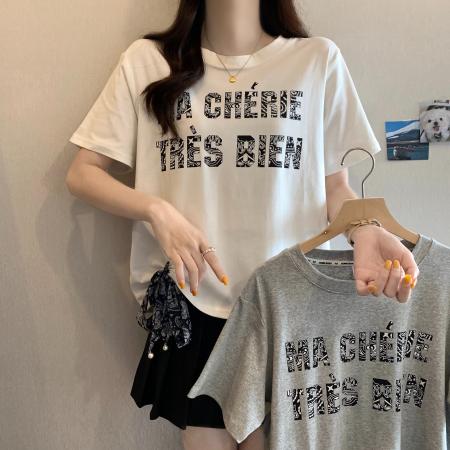 BY18907# 棉夏季新款美式正肩遮肉显瘦上衣 服裝批發女裝批發服飾貨源