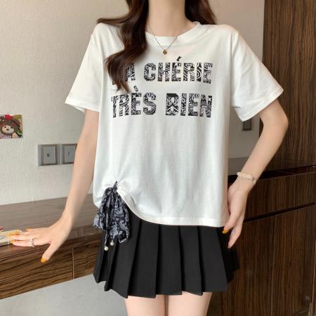 BY18907# 棉夏季新款美式正肩遮肉显瘦上衣 服裝批發女裝批發服飾貨源