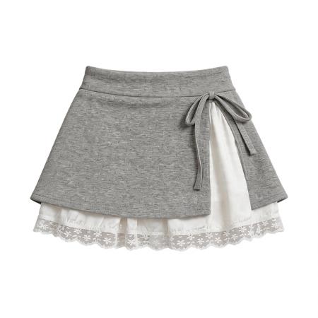 BY18943# 甜美风蕾丝拼接半身裤女夏季减龄显瘦A字半身裙公主裙 服裝批發女裝批發服飾貨源