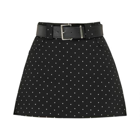 BY18944# 甜酷辣妹波点A字半身夏季新款高腰复古显瘦包臀短裤裙 服裝批發女裝批發服飾貨源