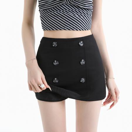 BY18945# 甜酷辣妹卡其色半身裙女夏季中低腰短裙辣妹包臀裤裙 服裝批發女裝批發服飾貨源