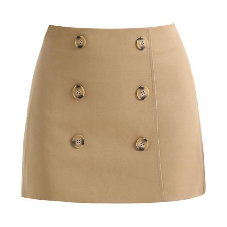 BY18945# 甜酷辣妹卡其色半身裙女夏季中低腰短裙辣妹包臀裤裙 服裝批發女裝批發服飾貨源