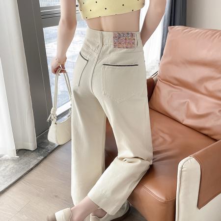 BY18969# 九分直筒牛仔裤女春秋夏季新款宽松垂感韩版显瘦小个子裤 服裝批發女裝批發服飾貨源