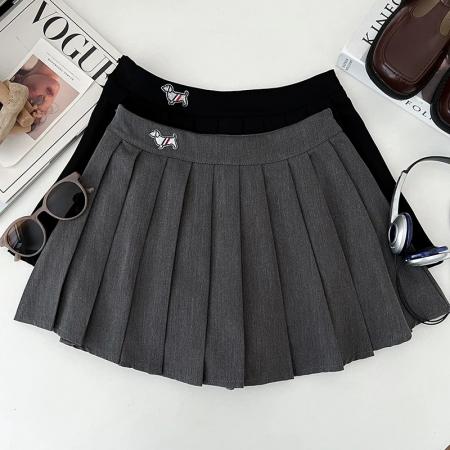 BY18975# 韩版时尚气质百搭高腰显瘦半身裙百褶裙防走光短裙a字裙女配皮带 服裝批發女裝批發服飾貨源