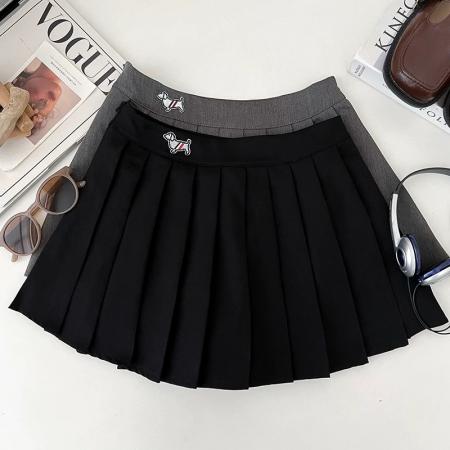 BY18975# 韩版时尚气质百搭高腰显瘦半身裙百褶裙防走光短裙a字裙女配皮带 服裝批發女裝批發服飾貨源