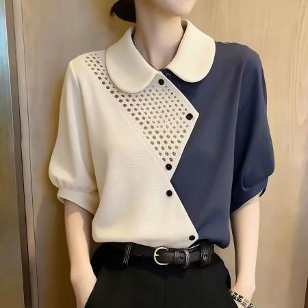 BY18997# 超火减龄超好看漂亮独特设计感上衣夏季新款气质显瘦短袖小衫 服裝批發女裝批發服飾貨源