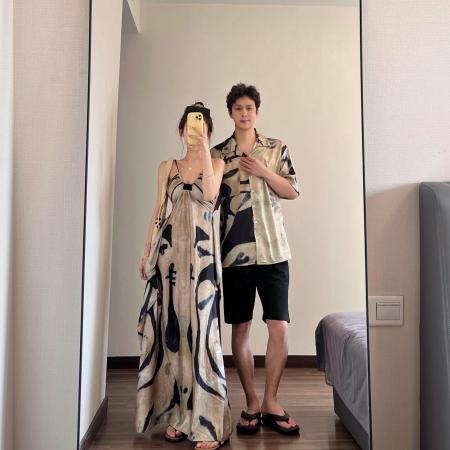 BY19042# 情侣装夏季吊带裙海边度假风沙滩裙一裙一衣 服裝批發女裝批發服飾貨源