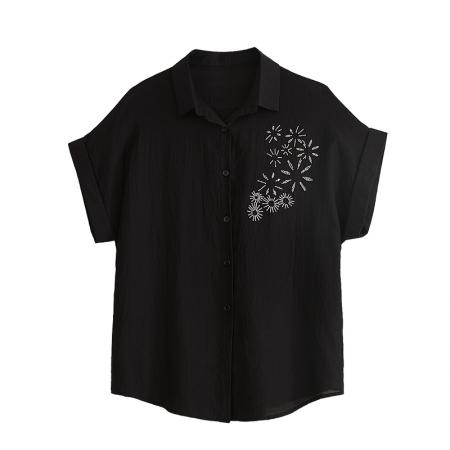 BY19049# 夏季新款欧货宽松大码衬衣烫钻显瘦上衣时尚简约雪纺衫女 服裝批發女裝批發服飾貨源