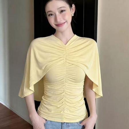 BY19100# 独特漂亮短袖t恤女初夏新款小众设计感韩系穿搭巨好看的上衣 服裝批發女裝批發服飾貨源