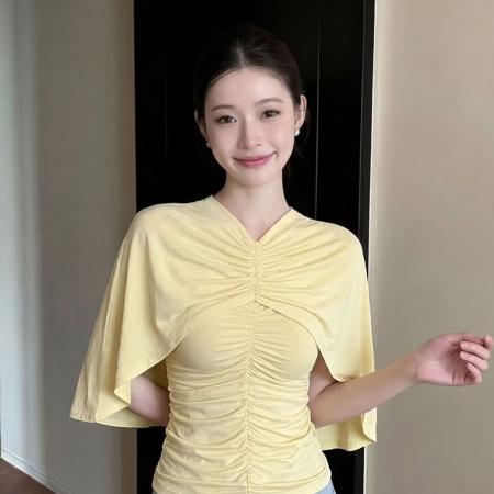 BY19100# 独特漂亮短袖t恤女初夏新款小众设计感韩系穿搭巨好看的上衣 服裝批發女裝批發服飾貨源
