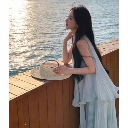 BY19116# 新款无袖背心女夏外穿直筒a字半身裙套装 服裝批發女裝批發服飾貨源