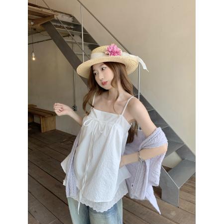 BY19177# 斜肩小狗短袖t恤女夏GS.GOODSTART甜美休闲印花蕾丝小衫配腰带 服裝批發女裝批發服飾貨源