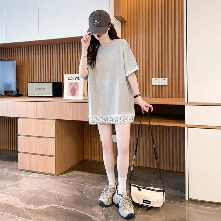 中长款蕾丝短袖T恤 服裝批發女裝批發服飾貨源