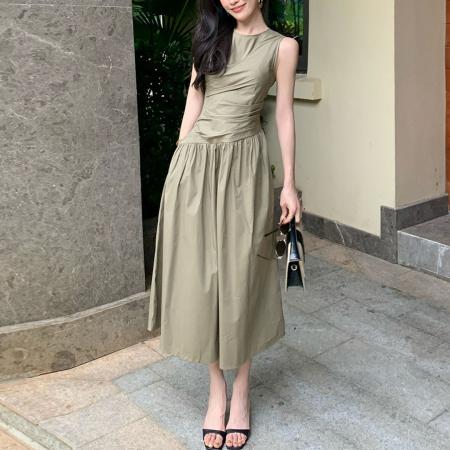 BY19213# 时尚夏季新款修身气质无袖修身收腰显瘦度假风连衣裙 服裝批發女裝批發服飾貨源