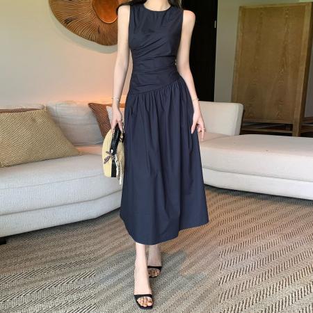 BY19213# 时尚夏季新款修身气质无袖修身收腰显瘦度假风连衣裙 服裝批發女裝批發服飾貨源