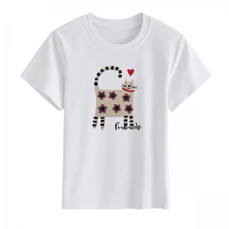 BY19226# 新款短袖T恤女装夏季潮流时尚宽松显瘦简约圆领立体图案上衣 服裝批發女裝批發服飾貨源