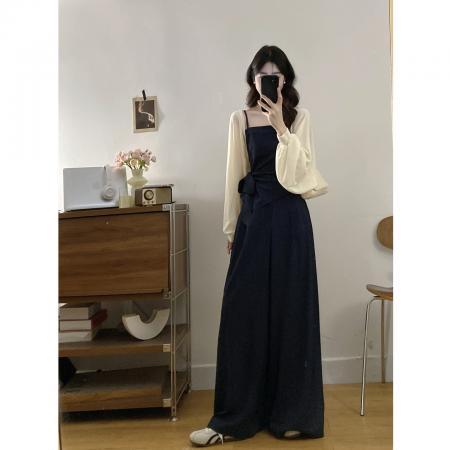 BY19261# 大码女装赫本风套装气质显瘦吊带背心+阔腿裤 服裝批發女裝批發服飾貨源