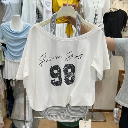 BY19299# 美式休闲斜肩...