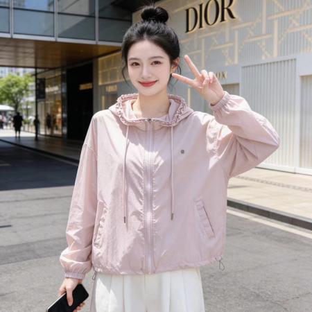 BY19312# 韩版宽松连帽...