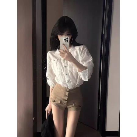 BY19349# 牛仔短裤女夏季新款高腰显瘦包臀热裤 服裝批發女裝批發服飾貨源