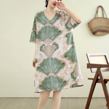 BY19409# 棉麻胖MM夏...