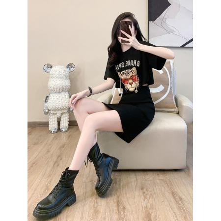 FA56892# 夏季新款爆款连衣裙女收腰显瘦法式露腰甜辣休闲连衣裙潮