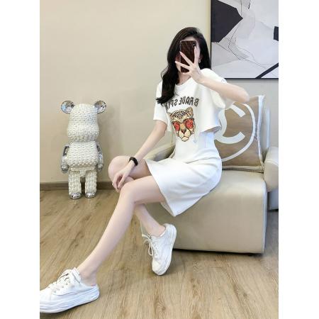 FA56892# 夏季新款爆款连衣裙女收腰显瘦法式露腰甜辣休闲连衣裙潮