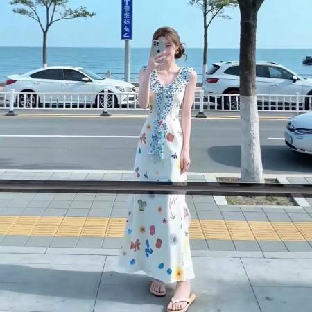 BY19501# 夏日绝美小裙子初恋风穿搭海边度假风沙滩裙泰式多巴胺穿搭连衣裙 服裝批發女裝批發服飾貨源