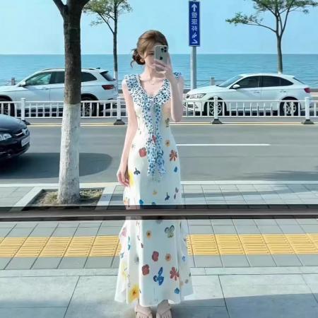 BY19501# 夏日绝美小裙子初恋风穿搭海边度假风沙滩裙泰式多巴胺穿搭连衣裙 服裝批發女裝批發服飾貨源