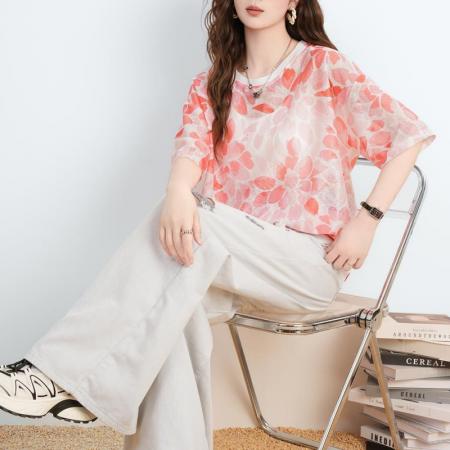 BY19504# 短袖圆领印花T恤女夏季旅游日韩版外贸时尚百搭上衣女 服裝批發女裝批發服飾貨源