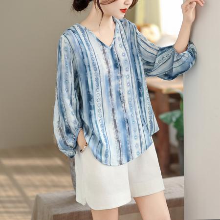 BY19510# 韩版百搭创意印花宽松遮肚显瘦透气T恤衬衫上衣女套装 服裝批發女裝批發服飾貨源