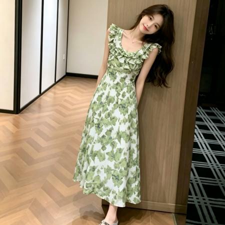 BY19515# 新款初夏巨好看miu系穿搭小个子气质法式碎花连衣裙女夏季 服裝批發女裝批發服飾貨源
