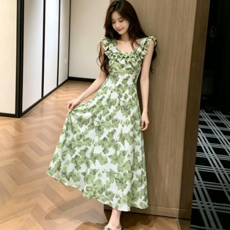 BY19515# 新款初夏巨好看miu系穿搭小个子气质法式碎花连衣裙女夏季 服裝批發女裝批發服飾貨源