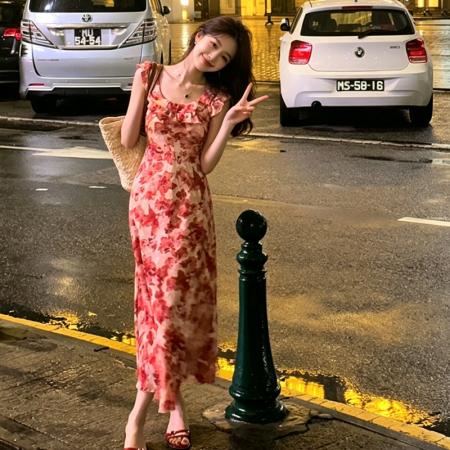 BY19515# 新款初夏巨好看miu系穿搭小个子气质法式碎花连衣裙女夏季 服裝批發女裝批發服飾貨源