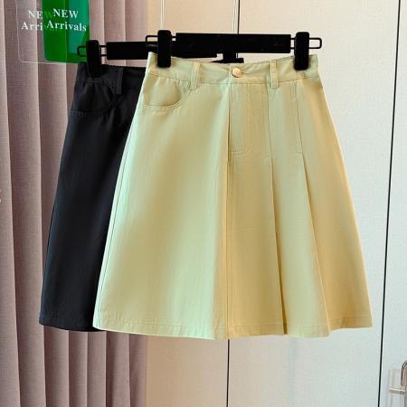 BY19540# 大码胖妹妹夏季新款女士舒适休闲日常百搭显瘦半身裙 服裝批發女裝批發服飾貨源