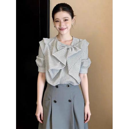 BY19549# 独特漂亮超好看上衣女春季新款法式设计感小众时尚气质长袖 服裝批發女裝批發服飾貨源