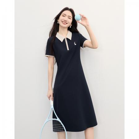 BY19582# 都市轻动能夏新款连衣裙polo曲线裙简约百搭裙子 服裝批發女裝批發服飾貨源