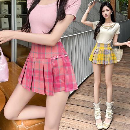 BY19584# 半身裙女夏季短款学院风百褶裙高腰短裙 服裝批發女裝批發服飾貨源
