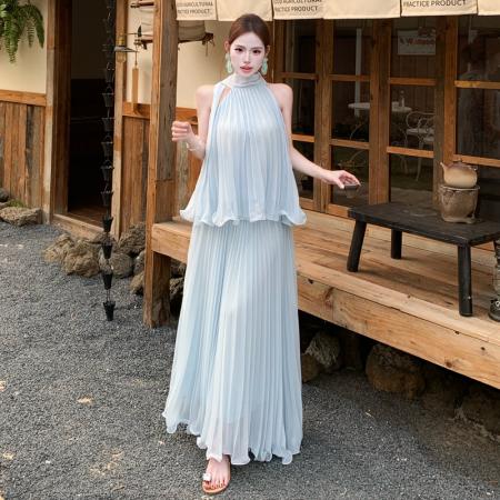 BY19603# 夏上衣无袖背心女夏外穿直筒a字半身裙套装高级感两件套 服裝批發女裝批發服飾貨源