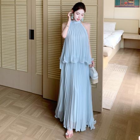 BY19603# 夏上衣无袖背心女夏外穿直筒a字半身裙套装高级感两件套 服裝批發女裝批發服飾貨源