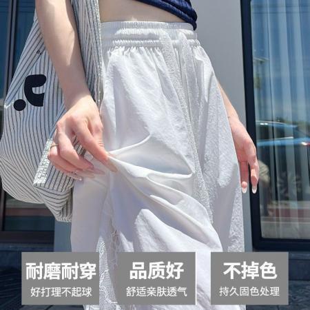 BY19647# 时尚蕾丝伞兵裤女新款高腰镂空拼接工装裤宽松显瘦阔腿休闲裤 服裝批發女裝批發服飾貨源
