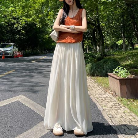 BY19807# 夏季薄款琉璃纱冰丝裙裤女高腰阔腿裤防晒裤裙拖地裤女 服裝批發女裝批發服飾貨源