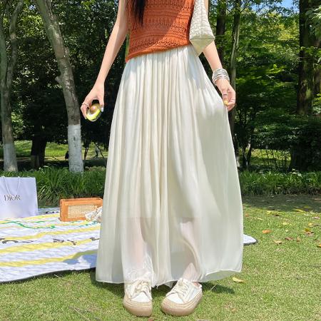 BY19807# 夏季薄款琉璃纱冰丝裙裤女高腰阔腿裤防晒裤裙拖地裤女 服裝批發女裝批發服飾貨源