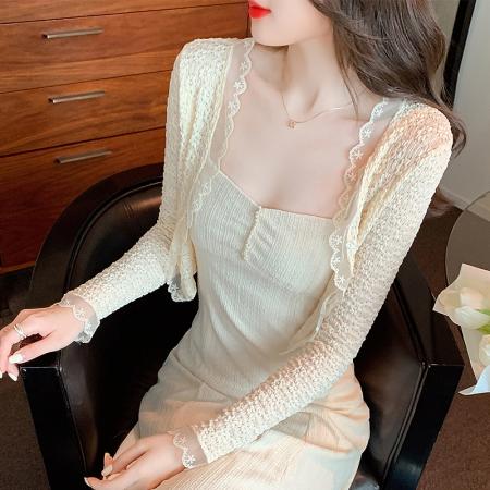 BY19846# 小披肩外套女春夏新款小坎肩蕾丝防晒衣短款外搭开衫 服裝批發女裝批發服飾貨源